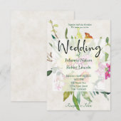 春の水仙の花束 ウェディング 招待状 (正面/裏面)