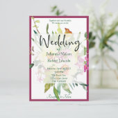 春の水仙の花束 ウェディング 招待状 (スタンド正面)