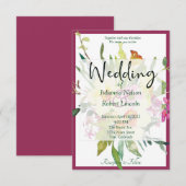 春の水仙の花束 ウェディング 招待状 (正面/裏面)