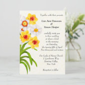 春の水仙の花 ウェディング招待状 招待状 (スタンド正面)