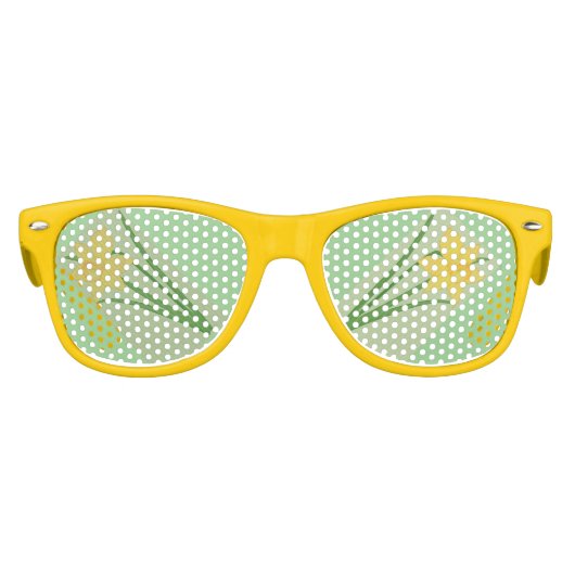 春の水仙の黄色のおもしろいとかわいらし! キッズサングラス (正面)