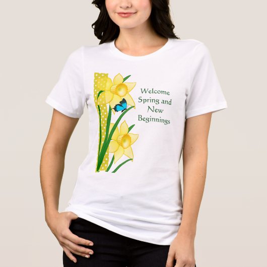春の水仙へようこそ トライブレンドTシャツ (正面)