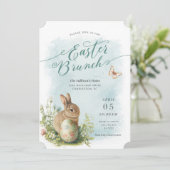 春の水彩うさぎ イースター・ブランチ招待状 招待状 (スタンド正面)