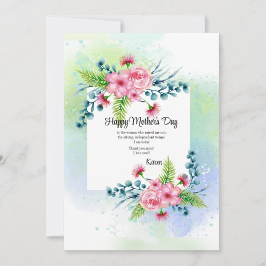 春の水彩グリーティングカード シーズンカード (正面)