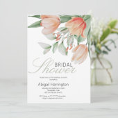 春の水彩ピンクの花のブライダルシャワー 招待状 (スタンド正面)