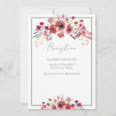 春の水彩ポピー赤い花の結婚式 招待状 (裏面)