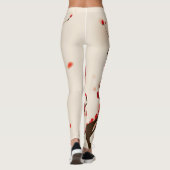 春の水彩画の美しいプラム花 レギンス (裏面)