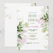 春の水彩色のブライズシャワー 招待状 (正面/裏面)