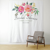 春の水彩花のウェディングシャワーフォトブース タペストリー (インサイチュ)