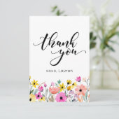 春の水彩花のフラットありがとうカード サンキューカード (スタンド正面)