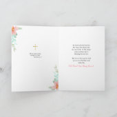 春の水彩花の聖書の詩の誕生日  カード (内部)
