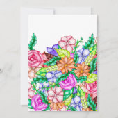 春の水彩花柄の手描きスイート16 招待状 (裏面)