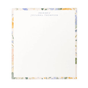 春の水彩花模様のオリジナルデスクネーム ノートパッド