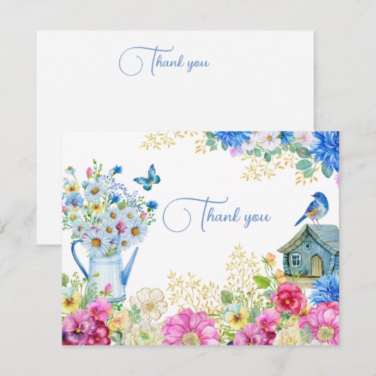 春の水彩 感謝のカード (正面/裏面)