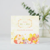 春の水結婚色フローラのカップルのシャワー 招待状 (スタンド正面)