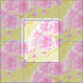 春の水色ピンクの花の開花生地 ファブリック (タイル)