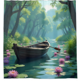 春の水辺で シャワーカーテン