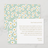 春の淡いパステル サージュ ブルー デイジー オーダーメッセージ サンキューカード (正面/裏面)