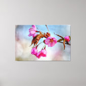 春の淡いピンクのサクラの花 キャンバスプリント (正面)