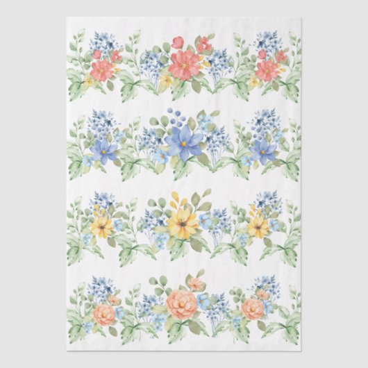 春の淡い色の花のデコパージュペーパー 薄葉紙 (正面)
