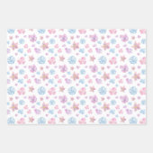 春の淡い色の花の絵 ラッピングペーパーシート (正面)