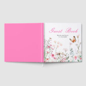 春の深いピンクの蝶の花嫁衣装 ゲストブック (全面)