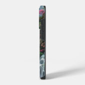 春の滝の山のピンクの花 11 iPhoneケース (左側面)