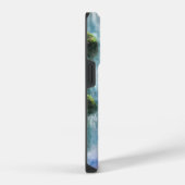 春の滝の山のピンクの花 11 iPhoneケース (右側面)