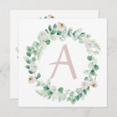 春の牡丹の花輪（名前などの文字を自由にカスタマイズ可能） 案内状 (正面/裏面)