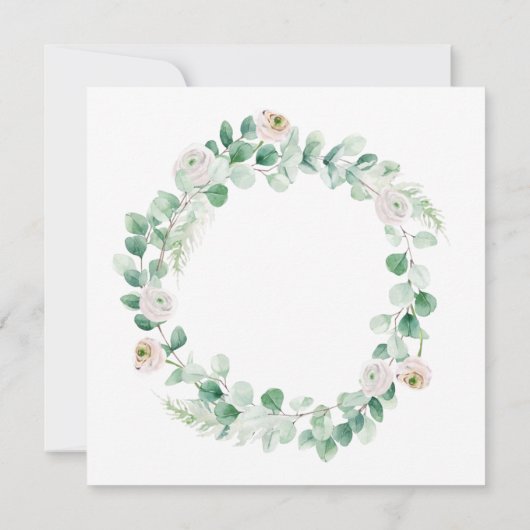 春の牡丹の花輪（名前などの文字を自由にカスタマイズ可能） 案内状 (裏面)