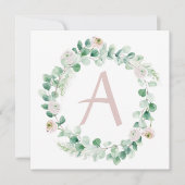 春の牡丹の花輪（名前などの文字を自由にカスタマイズ可能） 案内状 (正面)