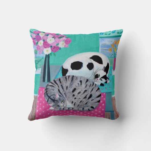 春の猫 クッション (裏面)