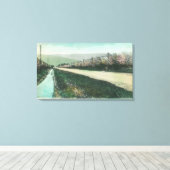 春の田舎道の景色 キャンバスプリント (インサイチュ (ウッドフロア))