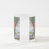 春の男性(鳥)ショウジョウコウカンチョウ フロストグラスマグカップ (中央)