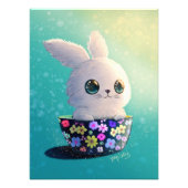 春の番人: 花咲くウサギの可愛い野生動物 フォトプリント            (正面)