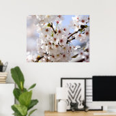 春の白い木の花 ポスター (ホームオフィス)