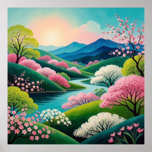 春の目覚めの風景 🌷 ポスター (正面)