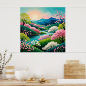 春の目覚めの風景 🌷 ポスター (キッチン)