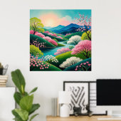 春の目覚めの風景 🌷 ポスター (ホームオフィス)