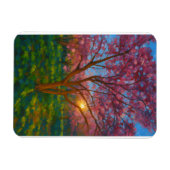 春の目覚め – 咲く木の風景 マグネット (横)