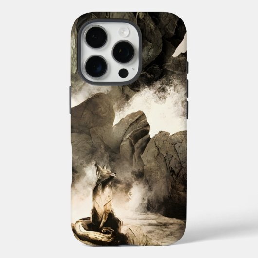 春の神秘的な狐 ミスティーマウンテン ミニマリスト 禅 Case-Mate iPhoneケース (裏面)