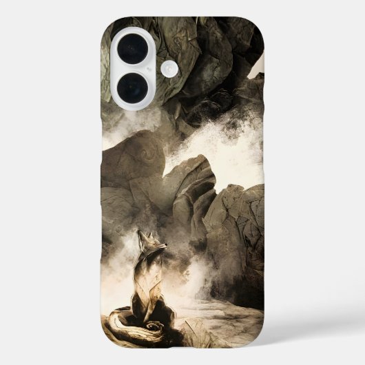春の神秘的な狐 霧の山々 ミニマリスト 禅 Case-Mate iPhoneケース (裏面)