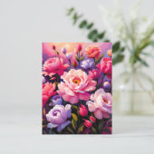 春の禅の日の出ピンクの花園 シーズンポストカード (スタンド正面)