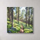 春の穏やかな森の道 キャンバスプリント (正面)