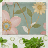 春の穏やかな目覚パーソナライズされため キッチンタオル (折り畳み)