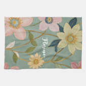 春の穏やかな目覚パーソナライズされため キッチンタオル (横)