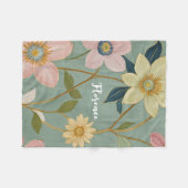 春の穏やかな目覚パーソナライズされため フリースブランケット (正面(横))