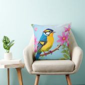 🐦 春の空間にブルーティットの植物画 🌼 クッション (椅子)