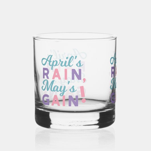 春の約束 – 「4月の雨、5月の利得！」 ウイスキーグラス (正面)