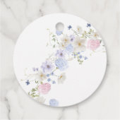春の紫とピンクのワイルドフラワーの花嫁シャワー フェイバータグ (裏面)